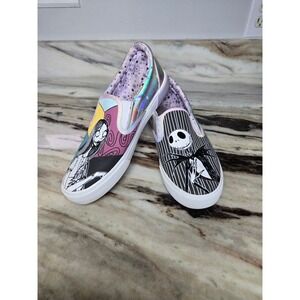 Ground Up Nightmare Before Christmas Jack & Sally Iridescent Slip On Shoes 11
